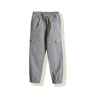 amazon brand - symbol boy39s cotton cargo jogger  elasticated waistband and cuff  stretchable  age 2-14 years