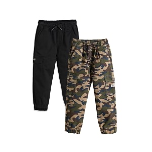 amazon brand - symbol boy39s cotton cargo jogger  elasticated waistband and cuff  stretchable  age 2-14 years