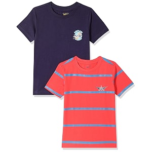 amazon brand - symbol boys 100 cotton printed half sleeves regular fit t-shirt pack of 2