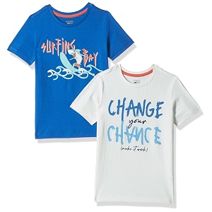amazon brand - symbol graphic regular fit boys 100 cotton printed half sleeves t-shirt  age 2-16 years