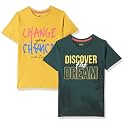 Amazon Brand - Symbol Graphic Regular Fit Boys 100% Cotton Printed Half Sleeves T-Shirt | Age 2-16 Years