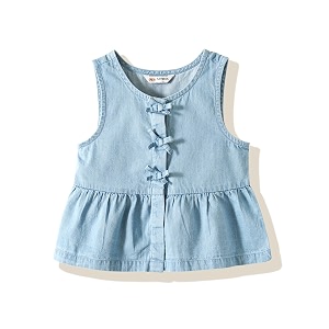 amazon brand - symbol girl39s solid denim relaxed fit woven crop top