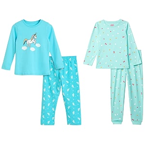 amazon brand - symbol girls night dress  100 cotton t-shirt amp pajama set  full sleeves  age 2-12 years