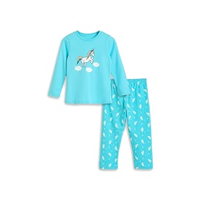 amazon brand - symbol girls night dress  100 cotton t-shirt amp pajama set  full sleeves  age 2-12 years