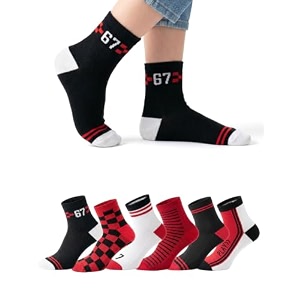 amazon brand - symbol kids unisex colorful socks 6 pack comfortable cotton