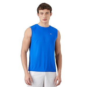 amazon brand - symbol men39s polyester color block active regular fit sports  round neck  sleeveless t-shirt