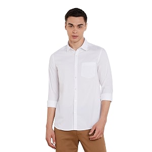 amazon brand - symbol men39s solid slim fit cotton casual shirt  plain  full sleeve  summer available in plus sizes