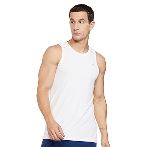 amazon brand - symbol men39s polyester color block active regular fit sports  round neck  sleeveless t-shirt