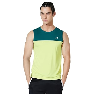 amazon brand - symbol men39s polyester color block active regular fit sports  round neck  sleeveless t-shirt