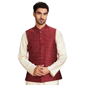 amazon brand - symbol men lightweight nehru jacket