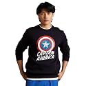 Amazon Brand - Symbol Men Cotton Blend Heavy Weight Round Neck Sweatshirt (Available in Marvel &amp; Disney Graphics) (Regular Fit)