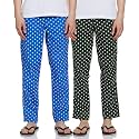 Amazon Brand - Symbol Cotton Men's Printed Regular Fit Casual Style Pajama Bottom (Pack Of 2)