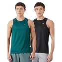 Amazon Brand - Symbol Men's Polyester Color Block Active Regular Fit Sports | Round Neck | Sleeveless T-Shirt