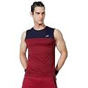 Amazon Brand - Symbol Men's Polyester Color Block Active Regular Fit Sports | Round Neck | Sleeveless T-Shirt