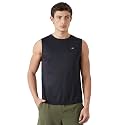 Amazon Brand - Symbol Men's Polyester Color Block Active Regular Fit Sports | Round Neck | Sleeveless T-Shirt