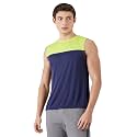 Amazon Brand - Symbol Men's Polyester Color Block Active Regular Fit Sports | Round Neck | Sleeveless T-Shirt