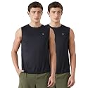 Amazon Brand - Symbol Men's Polyester Color Block Active Regular Fit Sports | Round Neck | Sleeveless T-Shirt
