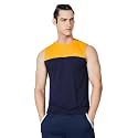 Amazon Brand - Symbol Men's Polyester Color Block Active Regular Fit Sports | Round Neck | Sleeveless T-Shirt