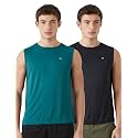 Amazon Brand - Symbol Men's Polyester Color Block Active Regular Fit Sports | Round Neck | Sleeveless T-Shirt