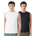 Amazon Brand - Symbol Men's Polyester Color Block Active Regular Fit Sports | Round Neck | Sleeveless T-Shirt