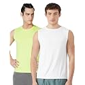 Amazon Brand - Symbol Men's Polyester Color Block Active Regular Fit Sports | Round Neck | Sleeveless T-Shirt