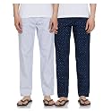 Amazon Brand - Symbol Men's Printed Regular Fit Pyjamas (Pack of 2) Pajama Bottom (A2-SYMPJ-DUR-PO2-01_Sky Blue&amp;Navy2_M)