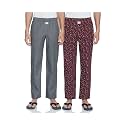 Amazon Brand - Symbol Men's Printed Regular Fit Pyjamas (Pack of 2) Pajama Bottom (A2-SYMPJ-DUR-PO2-01_Grey&amp;Maroon1_M)