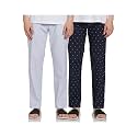 Amazon Brand - Symbol Cotton Men's Printed Regular Fit Casual Style Pajama Bottom (Pack Of 2)