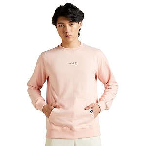 amazon brand - symbol men cotton rich light weight crew neck sweatshirt regular fit
