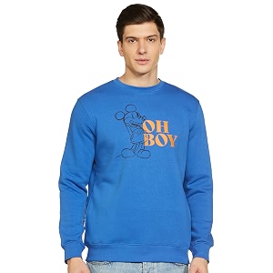 amazon brand - symbol men cotton blend heavy weight round neck sweatshirt available in marvel amp disney graphics regular fit
