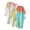 Amazon Brand - Symbol Unisex 100% Cotton Full Sleeve Baby Sleepsuits (Available in Pack of 3 &amp; 6)