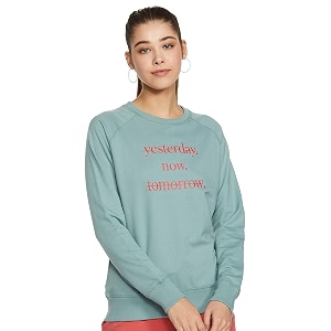 amazon brand - symbol women cotton blend round neck regular fit sweatshirt pullover available in plus sizes