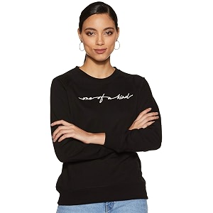 amazon brand - symbol women cotton blend round neck regular fit sweatshirt pullover available in plus sizes