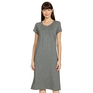 amazon brand - symbol women cotton calf length regular fit nighty  night dress available in plus sizes