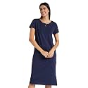 Amazon Brand - Symbol Women Cotton Calf Length Regular Fit Nighty | Night Dress (Available in Plus Sizes)