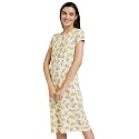 Amazon Brand - Symbol Women Cotton Calf Length Regular Fit Nighty | Night Dress (Available in Plus Sizes)