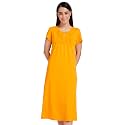 Amazon Brand - Symbol Women Cotton Calf Length Regular Fit Nighty | Night Dress (Available in Plus Sizes)