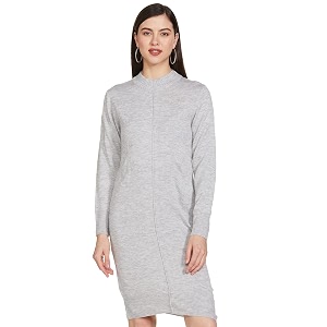 amazon brand - symbol women39s acrylic one piece knee-length sweater dress available in plus sizes