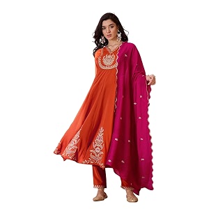 Amazon Brand - Tavasya Women Bitaliyan Zari