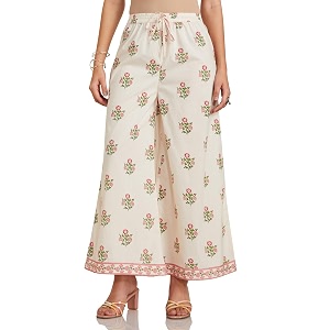 amazon brand - myx women relaxed cotton flared palazzo available in plus sizes
