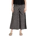 Amazon Brand - Tavasya Women's Relaxed Bottom (AR-TVSPLZ01_Black Ikat_L)