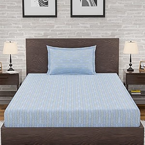 amazon brand  umi 144 tc 100 cotton printed single bedsheet set with one pillow case  twin sheet setbreathable and skin friendly oeko-tex certified 60x90 inches constant change