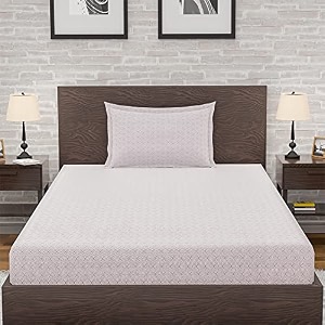 amazon brand  umi 144 tc 100 cotton printed single bedsheet set with one pillow case  twin sheet setbreathable and skin friendly oeko-tex certified 60x90 inches boxed gem - brown