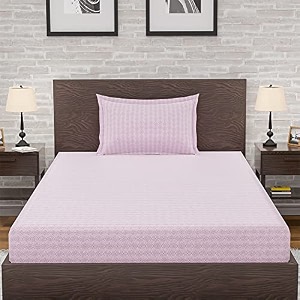 amazon brand  umi 144 tc 100 cotton printed single bedsheet set with one pillow case  twin sheet setbreathable and skin friendly oeko-tex certified 60x90 inches maze - red