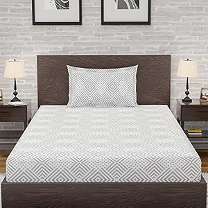 amazon brand  umi 144 tc 100 cotton printed single bedsheet set with one pillow case  twin sheet setbreathable and skin friendly oeko-tex certified 60x90 inches jigsaw - grey