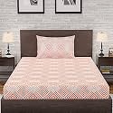 Amazon Brand – Umi 144 TC 100% Cotton Printed Single Bedsheet Set with One Pillow Case | Twin Sheet Set|Breathable and Skin Friendly| Oeko-Tex Certified 60x90 Inches, Jigsaw - Red
