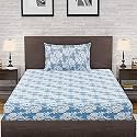 Amazon Brand – Umi 144 TC 100% Cotton Printed Single Bedsheet Set with One Pillow Case | Twin Sheet Set|Breathable and Skin Friendly| Oeko-Tex Certified 60x90 Inches, Meadow - Blue