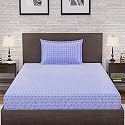 Amazon Brand – Umi 144 TC 100% Cotton Printed Single Bedsheet Set with One Pillow Case | Twin Sheet Set|Breathable and Skin Friendly| Oeko-Tex Certified 60x90 Inches, Maze - Blue