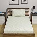 Amazon Brand – Umi 144 TC 100% Cotton Printed Single Bedsheet Set with One Pillow Case | Twin Sheet Set|Breathable and Skin Friendly| Oeko-Tex Certified | (60x90 Inches, Abstract Green)