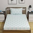 Amazon Brand – Umi 144 TC 100% Cotton Printed Single Bedsheet Set with One Pillow Case | Twin Sheet Set|Breathable and Skin Friendly| Oeko-Tex Certified | (60x90 Inches, Abstract Blue)